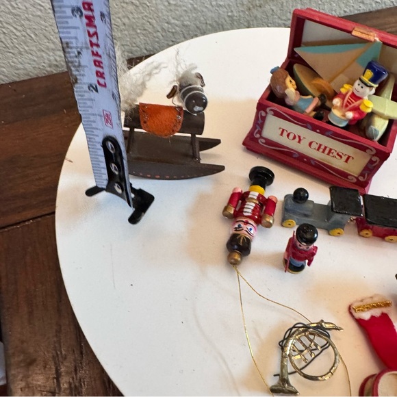 Vintage miniature plastic toy chest wooden toys train rocking horse accessories - Picture 3 of 10